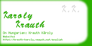 karoly krauth business card