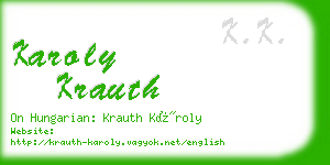 karoly krauth business card